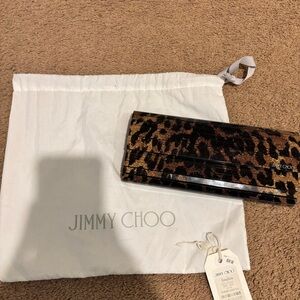 Jimmy Choo Leopard-Print Sweetie Clutch